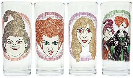 דיסני הוקוס פוקוס סנדרסון אחיות 10 אונקיות כוסות כוסות, סט של 4 | כלי בר לבית למשקאות חריפים ומשקאות